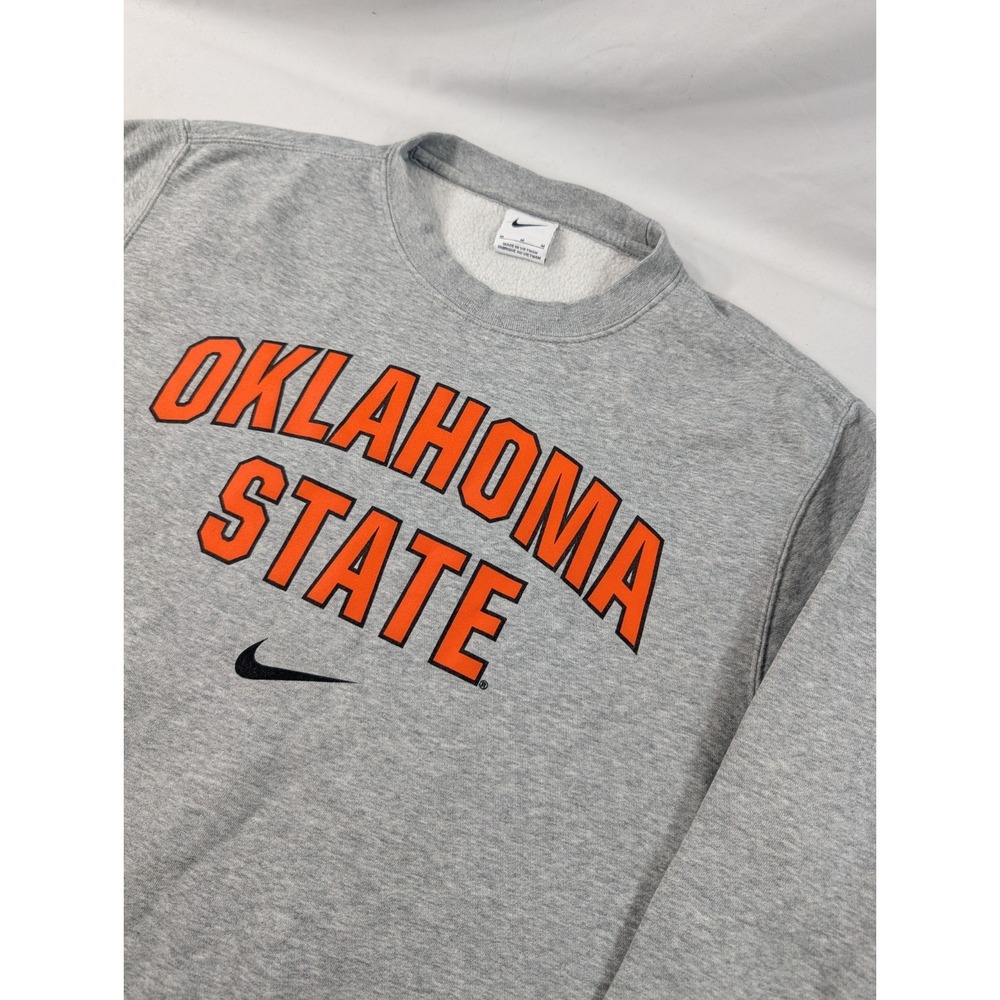 Oklahoma State Sweatshirt Mens Medium Gray NCAA Football Nike Fleece Crewneck